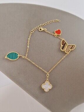 Butterfly Clover Flowers Bracelet